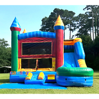 Structure gonflable robuste avec toboggan, château gonflable, combo gonflable commercial, château gonflable aquatique