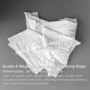 Chiffons de nettoyage industriels sans peluches, chiffons de nettoyage en coton blanc, 100% coton, résistants à l'eau et à l'huile - Product Image 2
