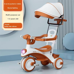 2024 thiết kế hiện đại của trẻ em ba bánh xe đẩy cho 1-3-6 năm chàng trai và cô gái/có thể tháo rời bảo vệ an toàn và mái hiên xe đẩy - Product Image 4