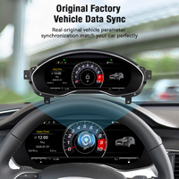 ZWNAV Écran LCD 12,3 pouces pour tableau de bord numérique de voiture avec Carplay, synchronisation GPS, compteur de vitesse automatique pour Audi A6L/A7 2012-2017