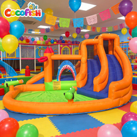 Casa de Brinco Inflable Cocofish, Centro de Juegos Inflable Oxford, Tobogán Acuático Portátil para Niños, Castillo Inflable Combinado para Fiestas en el Patio Trasero
