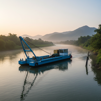 Drague flottante diesel à aspiration par jet, haute capacité, pour l'extraction de sable de rivière