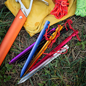 Estaca Triangular de Aleación de Aluminio de 18 cm para Tienda de Campaña al Aire Libre, Refuerzo a Prueba de Viento para Toldo, Estaca de Tierra Reforzada Manual con Cuerda - Product Image 5