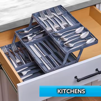 Tiroirs modulables DIY : 3 paniers coulissants magiques avec organiseurs modulaires pour armoires et rangements