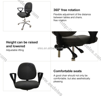 Chaise de laboratoire ESD en tissu gris personnalisable, ergonomique, pivotante, réglable en hauteur avec repose-pieds, antistatique pour salle blanche et atelier