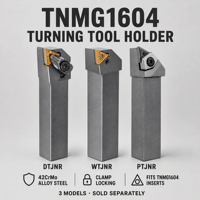 Porte-outil de tournage externe pour tour CNC, porte-outil TNMG1604 en acier allié 42CrMo avec levier de serrage et verrouillage par goupille pour la coupe des métaux