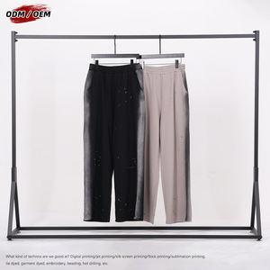 Pantalones Vintage de Pierna Recta Holgados con Efecto Lavado, Sin Cordón, con Graffiti Pintado con Spray, de Algodón Pesado de 430 g/m², 100% Algodón, Talle Medio - Product Image 2