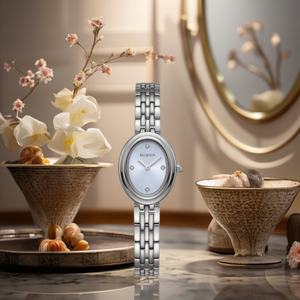 Reloj de Pulsera de Cuarzo Analógico de Acero Inoxidable, Elegante y de Lujo, con Forma Ovalada, para Mujer, Ideal para Regalo - Product Image 3