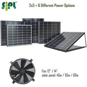 Herramientas de techo de ventilación de ático montadas en la pared, panel solar alimentado por CC, el mejor enfriador de aire, extractor de ventanas de vidrio, ventiladores de escape industriales - Product Image 3