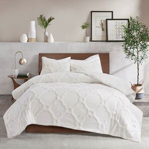 DB 3-Piece Tufted Cotton Chenille Geometric <b>Comforter</b> <b>Set</b> - Product Image 1