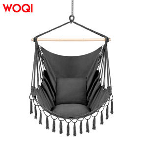 WOQI portatile esterno in cotone sedia amaca con la corda appesa sedia a dondolo Design per facile da appendere - Product Image 1