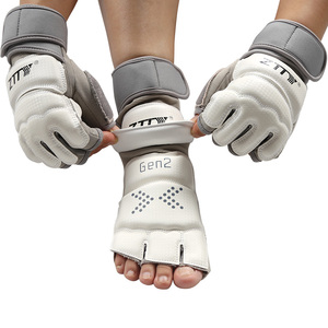 <span class=keywords><strong>Taekwondo</strong></span> protezione attrezzatura per allenamento di arti marziali bambino adulto in pelle bianca <span class=keywords><strong>Taekwondo</strong></span> guanto piede mano - Product Image 1