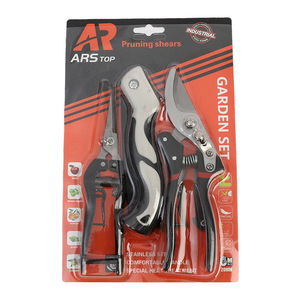 Set di 3 Forbici <span class=keywords><strong>da</strong></span> Potatura in Acciaio, Pieghevoli con Sega, Manico Antiscivolo, per Frutteto, <span class=keywords><strong>Giardino</strong></span> e Uso Domestico - Product Image 1