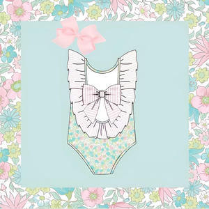 Ensemble de maillot de bain pour fille, manches longues, motif rouge, style actif, vente en gros pour enfants, référence S0728 - Product Image 5