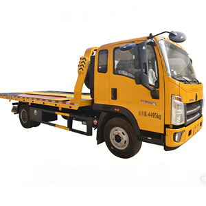 Camion de remorquage à plateau Howo 180 CV avec élévateur, dépanneuse, plateau plat de 5 mm, treuil hydraulique de 6 tonnes, prix abordable à vendre - Product Image 1