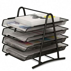 High Quality 4 Layer Mesh Desk Organizer Office <b>A4</b> Paper Document <b>File</b> Tray - Product Image 1