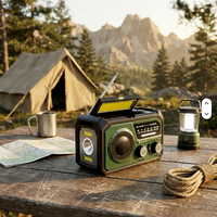 Radio Portátil de Emergencia AM/FM NOAA con Manivela y Energía Solar de 16000 mAh, Radio Meteorológica, Linterna, Lámpara de Lectura SOS
