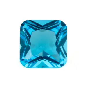 Xygems large supply high quality loose octagon square 4x4mm sea blue synthetic glass gemstone for jewelry making