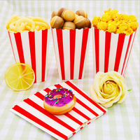 Récipients en carton jetables bon marché en gros pour emballage de boîtes de pop-corn Boîte de frites en papier imprimé personnalisé à la mode