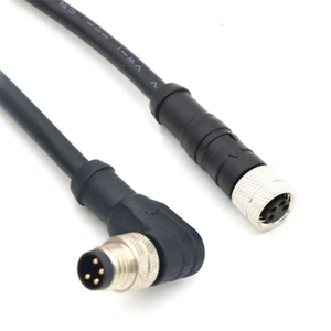 สายเคเบิลแบบปลายเดี่ยว M8 ตัวผู้ แบบมุมฉาก 90 องศา พร้อมปลั๊กต่อแบบ Pigtail - Product Image 1