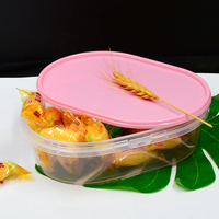 Ellipse Peut être congelé et réutilisé salade de fruits yaourt récipient alimentaire portable en plastique transparent mélange à emporter boîte de fruits avec couvercle