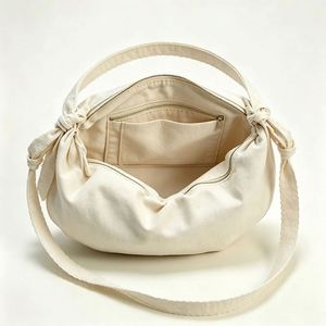Chic Bohemian Underarm <b>Shoulder</b> <b>Bag</b>, Knotted <b>Strap</b>, Roomy Capacity, Canvas Fabric, for Casual Lifestyle Use, Custom Printed - Product Image 3