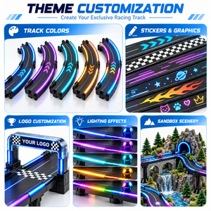 Pista de Carreras de Máquinas de Doble Bucle Totalmente Personalizada con Elevador y Luces LED para Centros de Entretenimiento y Carnavales - Product Image 5