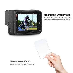 Film trempé 2.5D 9H avant-arrière pour GoPro <span class=keywords><strong>Hero</strong></span> 5 6 7, protection d'écran et de l'objectif de la caméra, film de remplacement - Product Image 2