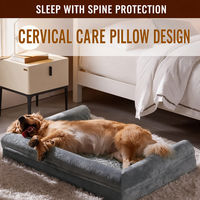 Lit pour chien orthopédique moderne en mousse alvéolée, grand format, avec housse amovible lavable, antidérapant, luxueux et imperméable, pour chiens de taille moyenne - Vente en gros