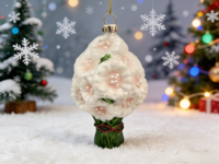 Ornement de Noël en verre en forme de bouquet, décoration florale peinte pour les fêtes, pendentif en verre fait main créatif, ornement, cadeau