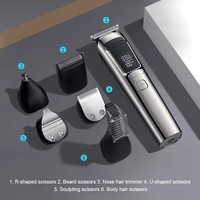 Tondeuse à barbe pour homme Rasoir électrique étanche pour le nez, le corps, le visage et la moustache Tondeuse à cheveux sans fil Rasoirs pour hommes Kit de toilettage