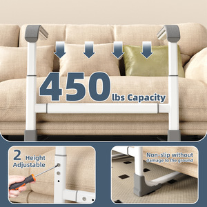 Adjustable <b>Sofa</b> Armrests Grey Carbon Steel Curved <b>Support</b> For Elderly Living Room Safety Non Slip Handrails - Product Image 4