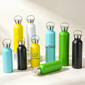 Botella de Agua de Boca Ancha Americana con Aislamiento al Vacío de Acero Inoxidable 304, 500 ml, 700 ml, 1000 ml, Termo Deportivo Portátil con Logotipo Personalizado - Product Image 1