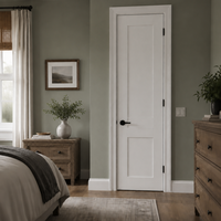 Porte intérieure Shaker blanche à 1 panneau, en bois massif apprêté, 30x80 pouces, avec revêtement MDF à 90 degrés, pré-montée et prête à l'emploi