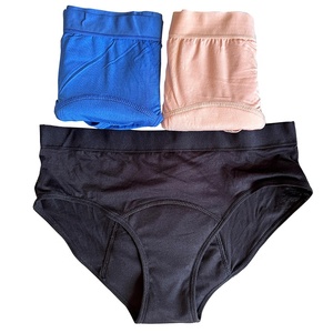 Women's <strong>Mid</strong> Waist Bamboo Fiber Four <strong>Layers</strong> Absorbent Leak Proof Period Undies Tampon Underwear Plus Size Menstrual Panties - Product Image 5