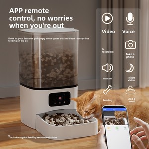 Distributeur automatique de nourriture pour chats et chiens avec caméra WiFi 5G double bande grand angle, contrôle des portions à distance et programmable, en plastique durable et acier inoxydable - Product Image 4
