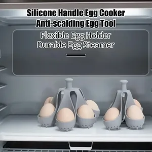 4/6 Holds <b>Silicone</b> Egg Beaters & Boiler Rack Freestanding Household Steamed Egg Tray Cooker Kitchen Portable Storage Gadget - Product Image 3