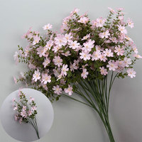 Bunga Pernikahan Rustic Tiny Wildflower Real Touch dengan Daun Hijau untuk Dekorasi Acara Pesta dan Rumah