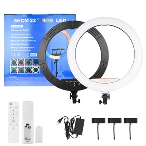 Lumière annulaire douce de couleur rvb avec bureau à bras Long <span class=keywords><strong>tablette</strong></span> trépied photographie éclairage Selfie anneau lumineux lampe circulaire support de téléphone - Product Image 6
