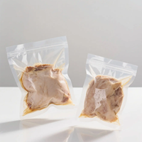 Logo personnalisé recyclable 121 ° Sauce de cuisson C, marinade pour poulet, sachet sous vide haute barrière, sachet rétractable transparent