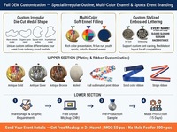 Médaille de triathlon personnalisée en alliage de zinc doré antique, gravée au laser, durable, pour marathon et récompenses sportives