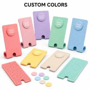 Custom Logo Foldable Silicone Phone Stand Portable Flexible Smartphone <b>Holder</b> Multi Angle Desk Support for <b>iPhone</b> Samsung Tablet - Product Image 2