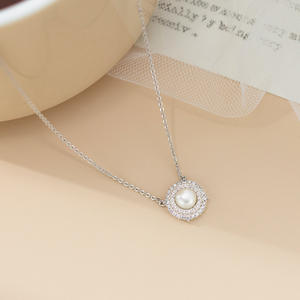 Collar de Plata S925 de Moda, D9401, Simple y Elegante, con Perlas Sintéticas, Cadena para Clavícula para Mujer con Temperamento - Product Image 3