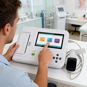 Espirómetro de Venta Caliente 2026 para Evaluación en Terapia Respiratoria con Gráfico de Volumen de Flujo y Función de Calibración - Product Image 1