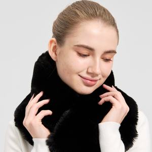 Écharpe en fausse <span class=keywords><strong>fourrure</strong></span> unie pour femmes, cache-cou d'hiver, <span class=keywords><strong>snood</strong></span> tendance - Product Image 4