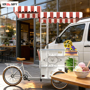 Chariot à main électrique à 2 roues en fibre de verre personnalisé, chariot de livraison de nourriture de rue, chariot de crème glacée avec congélateur d'affichage à vendre - Product Image 2