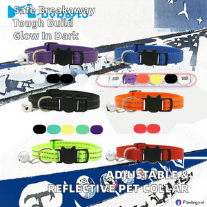 ปลอกคอสุนัขและแมวแบบปรับได้ สะท้อนแสง สีสันตามสั่ง ทำจากไนลอน รุ่นคลาสสิคแบบปลดเร็ว พร้อมกระดิ่ง สำหรับสัตว์เลี้ยง แมวและสุนัข ขายส่ง - Product Image 3