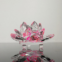 Fleurs de lotus en cristal de verre de couleurs assorties MH-H0140
