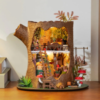 Robotime Rolife Articles de décoration de la maison DG179 Maison d'arbre de conte de fées Puzzles en bois Kit de maison miniature de bricolage