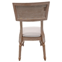 Chaise Francis Franklin empilable à dossier en rotin Cane avec siège en tissu amovible et remplaçable
